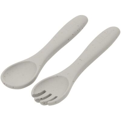 KikkaBoo Příbor 2-dílný Platinum Silicone Sand KikkaBoo Příbor 2-dílný Platinum Silicone Sand