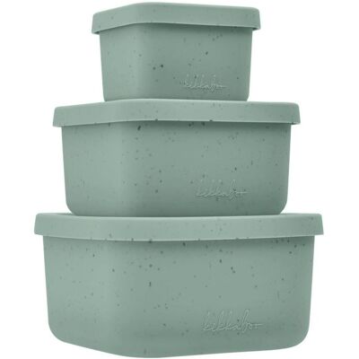 KikkaBoo Sada boxů na svačinu 3 ks Platinum Silicone Sage KikkaBoo Sada boxů na svačinu 3 ks Platinum Silicone Sage