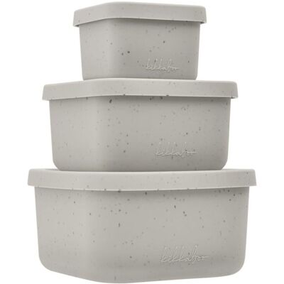 KikkaBoo Sada boxů na svačinu 3 ks Platinum Silicone Sand KikkaBoo Sada boxů na svačinu 3 ks Platinum Silicone Sand