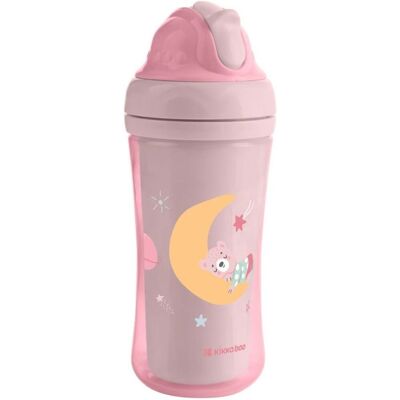 KikkaBoo Hrnek se silikonovým brčkem 220ml 8m+ Moony me Pink KikkaBoo Hrnek se silikonovým brčkem 220ml 8m+ Moony me Pink