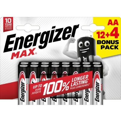 Baterie Energizer Max AA - Dlouhá výdrž, Bez úniku, 10 let skladování Baterie Energizer Max AA - Dlouhá výdrž, Bez úniku, 10 let skladování