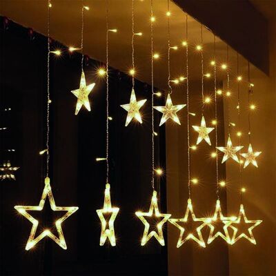 Solight LED venkovní vánoční závěs, hvězdy, šíře 3 m, 123LED, IP44, 3 x AA, teplá bílá Solight LED venkovní vánoční závěs, hvězdy, šíře 3 m, 123LED, IP44, 3 x AA, teplá bílá