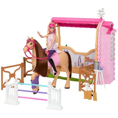 Barbie HXJ44 Stáje s koněm Pepper a panenkou Barbie HXJ44 Stáje s koněm Pepper a panenkou