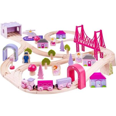 Bigjigs Rail Dřevěná velká vláčkodráha princezny Bigjigs Rail Dřevěná velká vláčkodráha princezny
