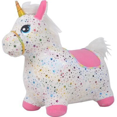 Teddies Kůň hopsací bílý s puntíky Teddies Kůň hopsací bílý s puntíky
