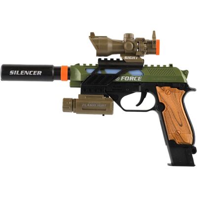 Teddies Vojenský set s pistolí, zaměřovačem a tlumičem Teddies Vojenský set s pistolí, zaměřovačem a tlumičem