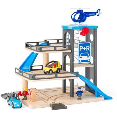 Woody Garáž s autíčky a heliportem Woody Garáž s autíčky a heliportem