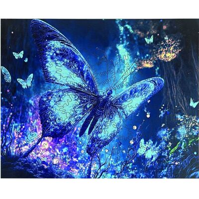 Epee Wooden puzzle Fluorescent Butterfly A4 Epee Wooden puzzle Fluorescent Butterfly A4