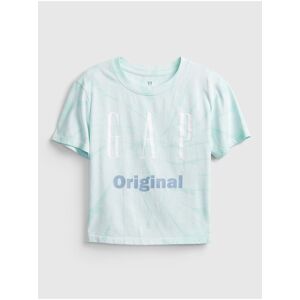 GAP Modré holčičí dětské tričko GAP Logo original t-shirt - unisex - modrá - 116-128
