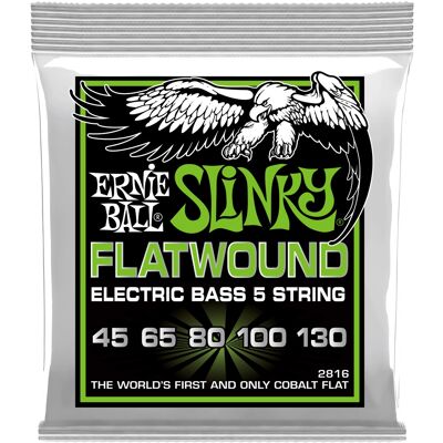 Ernie Ball 2816 Regular Slinky Cobalt Flatwound 5-String Electric Bass Ernie Ball 2816 Regular Slinky Cobalt Flatwound 5-String Electric Bass