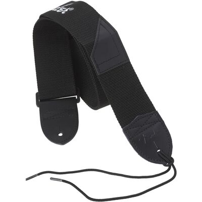 Fender 2" Black Poly Strap With White Logo Fender 2" Black Poly Strap With White Logo