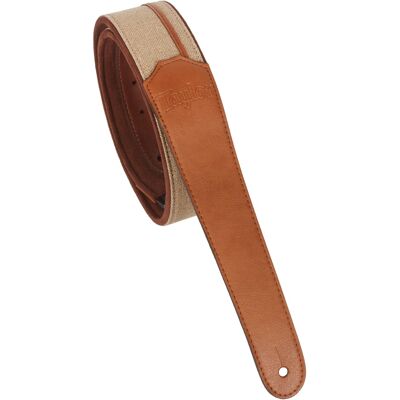 Taylor Vegan Leather Strap Tan With Natural Textile Trim Taylor Vegan Leather Strap Tan With Natural Textile Trim