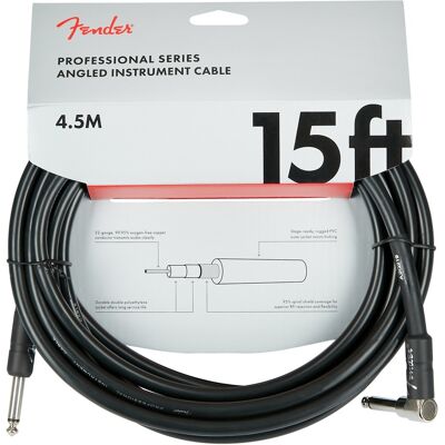Fender Professional Series 15' Instrument Cable Angled Fender Professional Series 15' Instrument Cable Angled