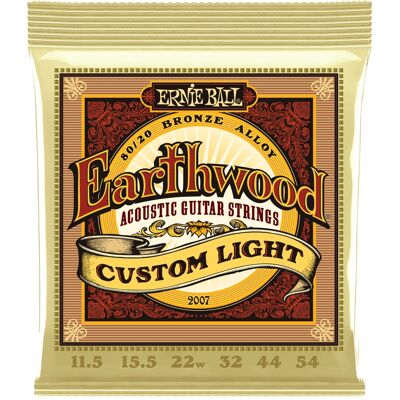 Ernie Ball 2007 Earthwood 80/20 Bronze Strings Custom Light Ernie Ball 2007 Earthwood 80/20 Bronze Strings Custom Light
