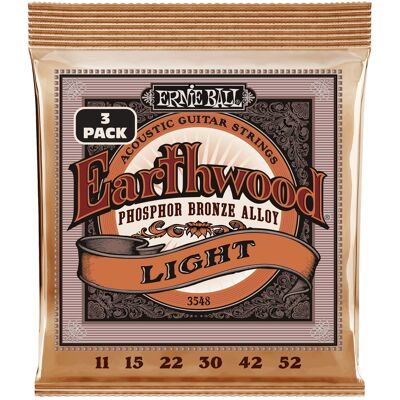 Ernie Ball 3548 Earthwood Phosphor Bronze Light 3 Pack Ernie Ball 3548 Earthwood Phosphor Bronze Light 3 Pack