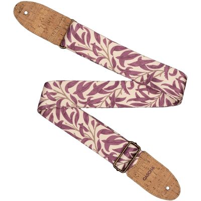 Cascha Cgs-Vc4 Guitar Strap Vegan Cork Mauve Leaves Cascha Cgs-Vc4 Guitar Strap Vegan Cork Mauve Leaves