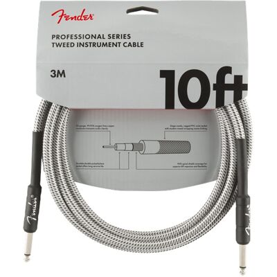 Fender Professional Series 10' Instrument Cable White Tweed Fender Professional Series 10' Instrument Cable White Tweed