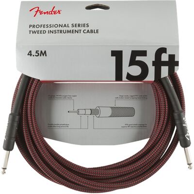 Fender Professional Series 15' Instrument Cable Red Tweed Fender Professional Series 15' Instrument Cable Red Tweed