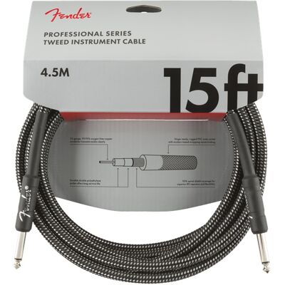 Fender Professional Series 15' Instrument Cable Gray Tweed Fender Professional Series 15' Instrument Cable Gray Tweed
