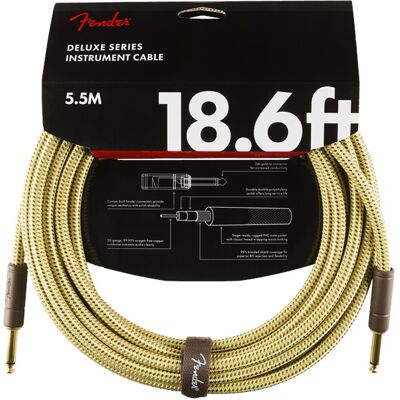 Fender Deluxe Series 18.6' Instrument Cable Tweed Fender Deluxe Series 18.6' Instrument Cable Tweed