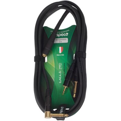 Bespeco Eagle Pro Instrument & Headphone Cable 2 M Angled Bespeco Eagle Pro Instrument & Headphone Cable 2 M Angled