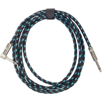 Amumu Woven Instrument Cable Blue Angled 3 M Amumu Woven Instrument Cable Blue Angled 3 M