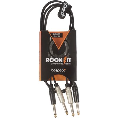 Bespeco Rockit Stereo Cable 2x Jack Mono - 2x Jack Mono 1,5 M Bespeco Rockit Stereo Cable 2x Jack Mono - 2x Jack Mono 1,5 M