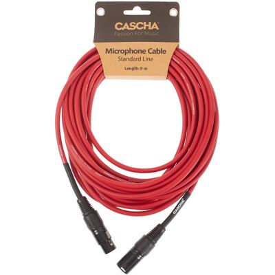Cascha Standard Line Mic Cable Red 9m Cascha Standard Line Mic Cable Red 9m