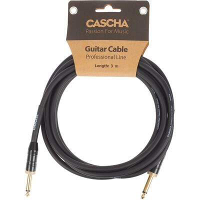 Cascha Professional Line Guitar Cable Straight Black 3 M Cascha Professional Line Guitar Cable Straight Black 3 M