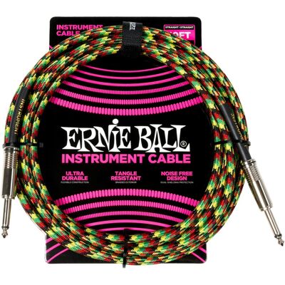 Ernie Ball Braided Instrument Cable Straight/straight 3m Good Vibratio Ernie Ball Braided Instrument Cable Straight/straight 3m Good Vibratio