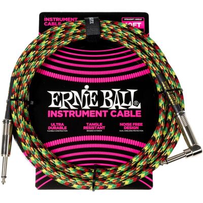 Ernie Ball Braided Instrument Cable Straight/angle 3m Good Vibrations Ernie Ball Braided Instrument Cable Straight/angle 3m Good Vibrations