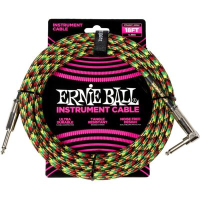 Ernie Ball Braided Instrument Cable Straight/angle 5,5m Good Vibration Ernie Ball Braided Instrument Cable Straight/angle 5,5m Good Vibration