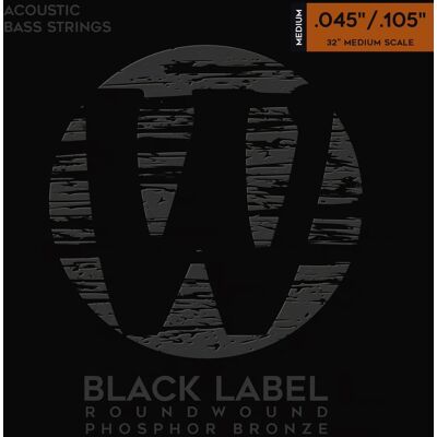 Warwick Black Label Acoustic Phosphor Bronze 4 Medium .045-.105 Medium Warwick Black Label Acoustic Phosphor Bronze 4 Medium .045-.105 Medium