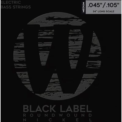 Warwick Black Label Nickel-Plated Steel 4 Medium .045-.105 Warwick Black Label Nickel-Plated Steel 4 Medium .045-.105
