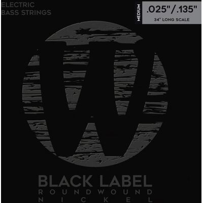 Warwick Black Label Nickel-Plated Steel 6 Medium .025-.135 Warwick Black Label Nickel-Plated Steel 6 Medium .025-.135