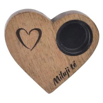 Svícen z mangového dřeva ORION Miluji Tě Svícen z mangového dřeva ORION Miluji Tě