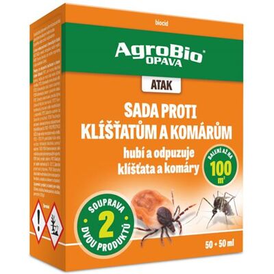 Sada proti klíšťatům a komárům AGROBIO Atak 100ml Sada proti klíšťatům a komárům AGROBIO Atak 100ml