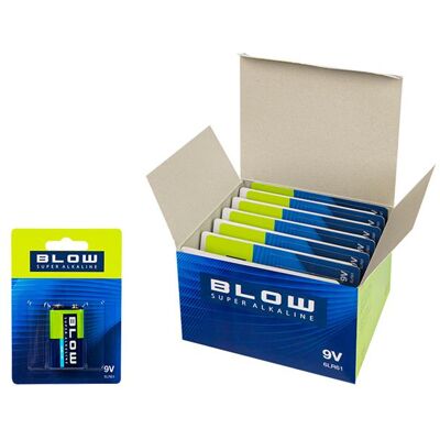 Baterie 9V (6LR61) alkalická BLOW Super Alkaline 10 ks/balenie Baterie 9V (6LR61) alkalická BLOW Super Alkaline 10 ks/balenie