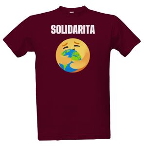 Solidarita místo sobectví Tričko s potiskem Pánské fialové kampaňové triko Solidarita - Planeta pánské