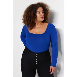 Trendyol Curve Blue Square Collar Knitted Body - 3XL