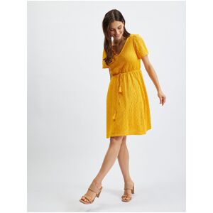 Orsay Žluté dámské vzorované šaty - Dámské - female - oranžová - 36