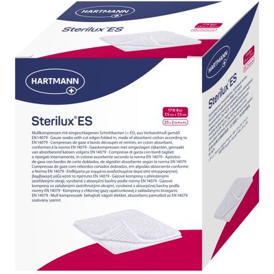 Sterilux Gáza kompresní sterilní 17 vláken 8 vrstev 7,5 x 7,5 cm 25x2 ks Sterilux Gáza kompresní sterilní 17 vláken 8 vrstev 7,5 x 7,5 cm 25x2 ks