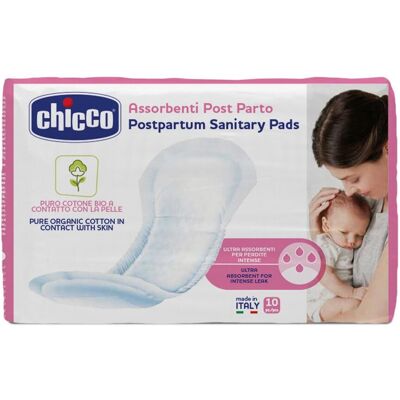 Chicco Bio Bavlněné Porodní Vložky - 10 Kusů Chicco Bio Bavlněné Porodní Vložky - 10 Kusů