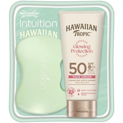 Hawaiian Tropic Glowing Protection Face Cream SPF50 + Wilkinson Intuition Complete krém 50 ml + holicí strojek Hawaiian Tropic Glowing Protection Face Cream SPF50 + Wilkinson Intuition Complete krém 50 ml + holicí strojek