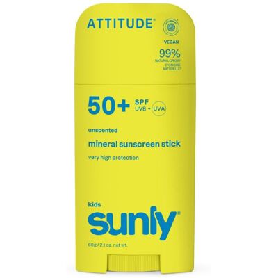 ATTITUDE Sunly Dětský minerální opalovací krém SPF 50+ bez vůně 60 g ATTITUDE Sunly Dětský minerální opalovací krém SPF 50+ bez vůně 60 g