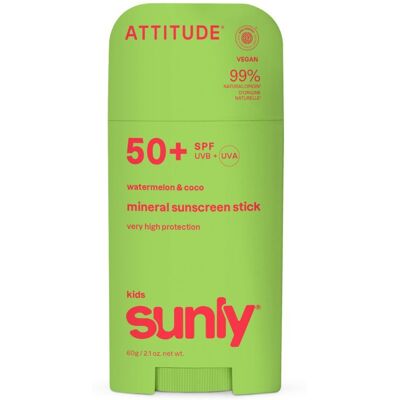 ATTITUDE Sunly Dětský minerální opalovací krém SPF 50+ s vůní melounu a kokosu 60 g ATTITUDE Sunly Dětský minerální opalovací krém SPF 50+ s vůní melounu a kokosu 60 g