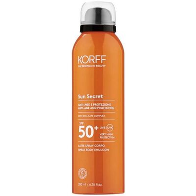 Korff Sun Secret SPF 50+ Spray - Vysoká ochrana, 200ml Korff Sun Secret SPF 50+ Spray - Vysoká ochrana, 200ml