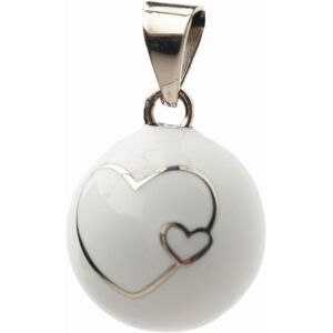 Bola Essentials Těhotenská rolnička 1 ks White 2 Hearts Bola Essentials Těhotenská rolnička 1 ks White 2 Hearts