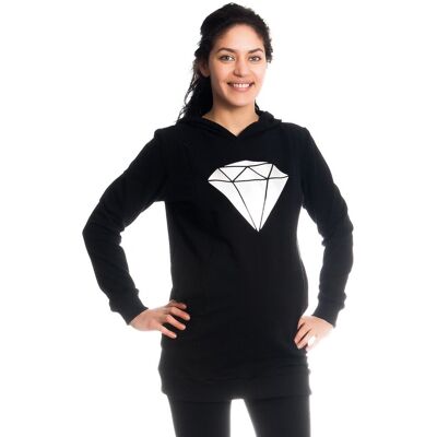 Be MaaMaa Těhotenské a kojící triko/mikina Diamant, dl. rukáv, černé, vel. XS Be MaaMaa Těhotenské a kojící triko/mikina Diamant, dl. rukáv, černé, vel. XS