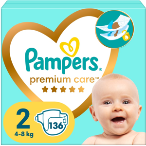 Pampers Premium Care vel. 2 4-8 kg dětské pleny 136 ks Pampers Premium Care vel. 2 4-8 kg dětské pleny 136 ks